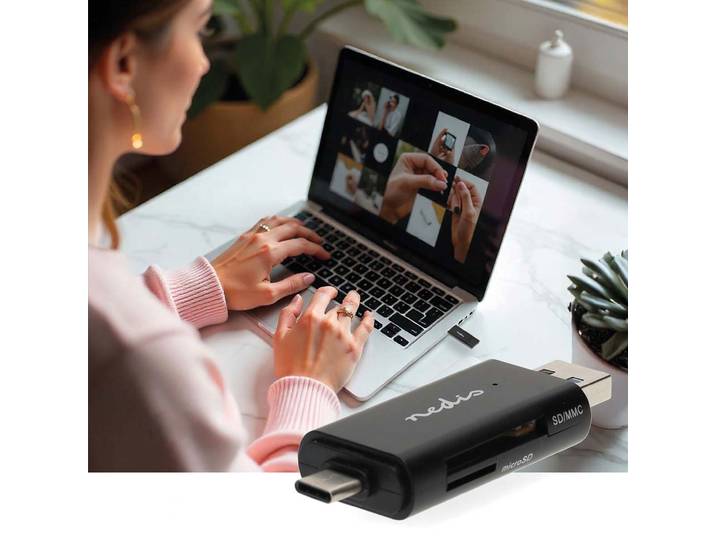 Dualer Kartenleser USB-C & USB-A, USB3.2 Gen1, schwarz