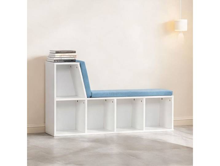 Bookcases and Shelves with bleu pairing 42.5 x 11.8 x 23.6 in with 5 niches and Bleu Panneaux De Particules