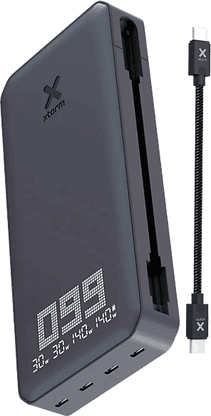 Powerbank - Xtorm Titan Ultra, 27000 mAh, 200W, 4 puertos, Carga rápida, Compatible con portátiles, Negro