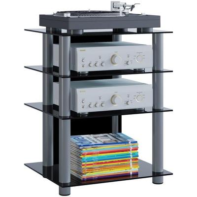 Hifi Möbel Rack Alu Glas Phono Mediaregal Bilus
