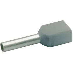 Klauke Zwillings-Aderendhülse 2 x 0.7, Elektronikkabel + Stecker, Grau