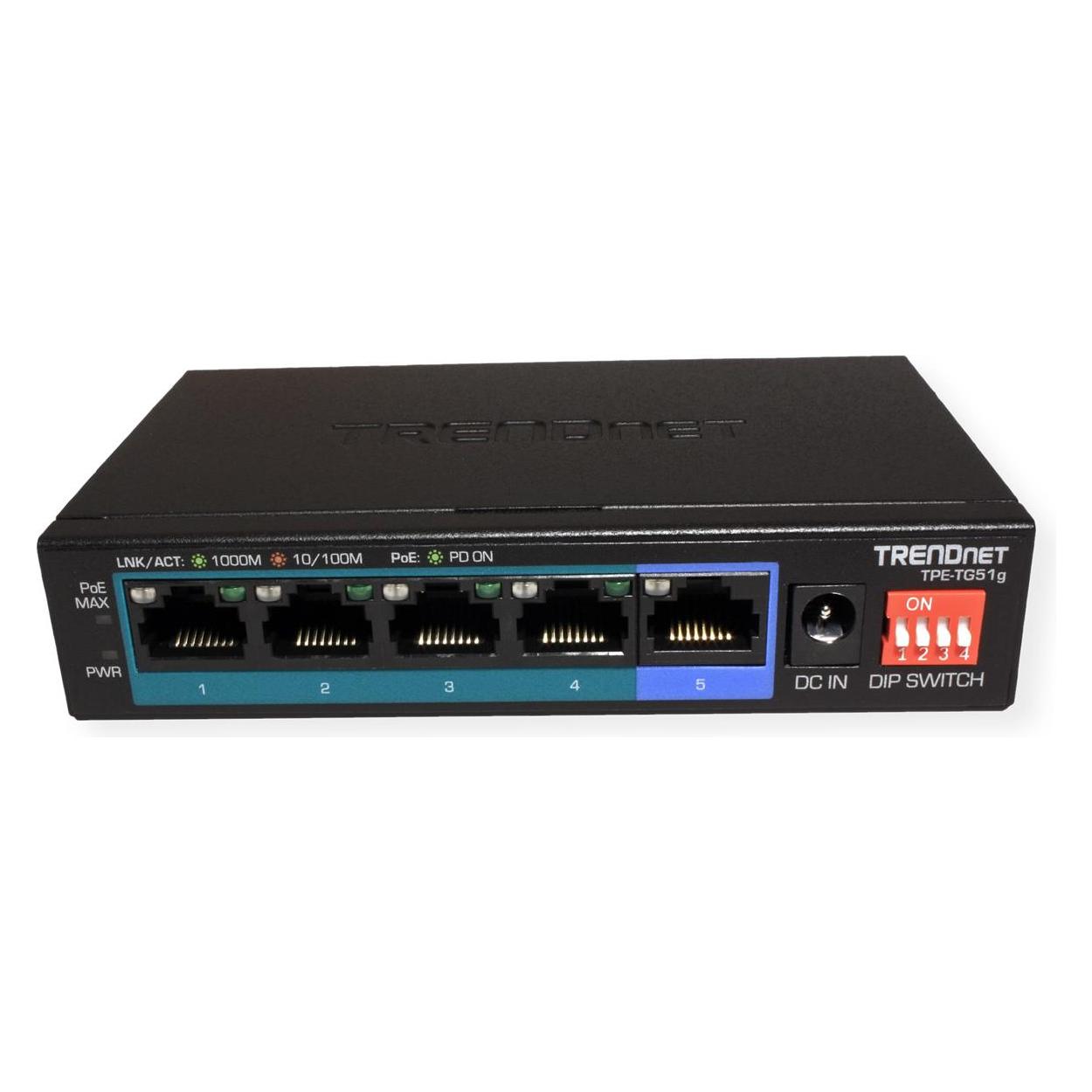 Trendnet Switch 5-Port Gbit PoE+ (5 Ports) (TPE-TG51G)