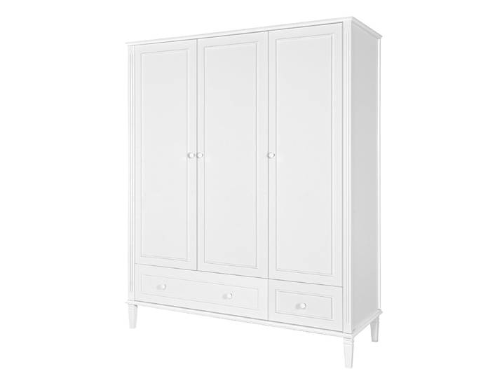 Armoire 3 portes 2 tiroirs Novelies Bianka Blanc