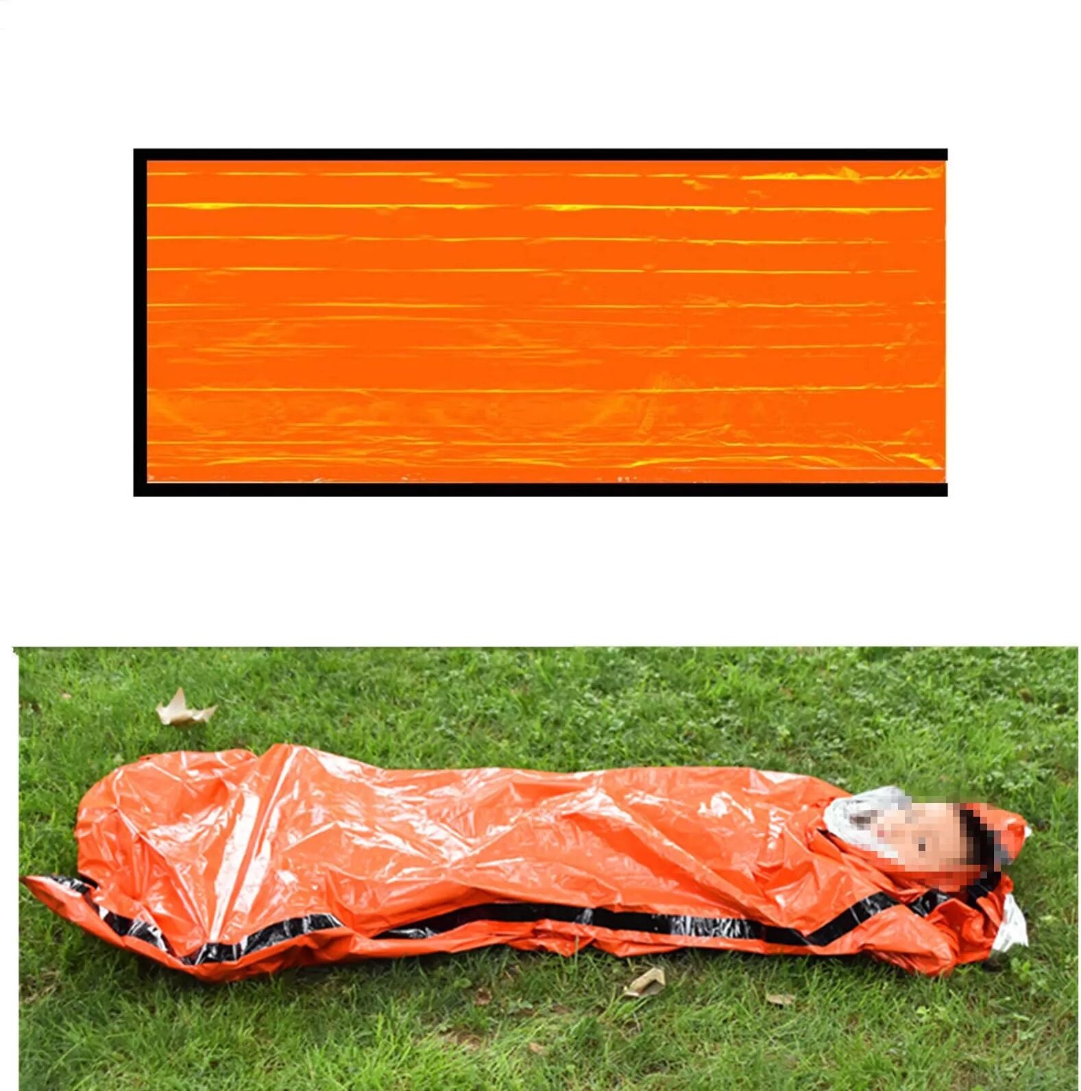 INF 3er-Pack Rettungsdecke/Schlafsack für Notfälle, 210 × 91 cm, Orange