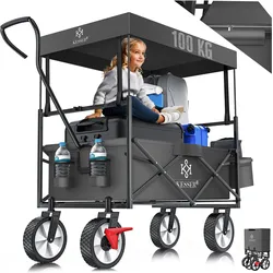 Kesser Bollerwagen faltbar mit Dach Handwagen Transportkarre Geräte