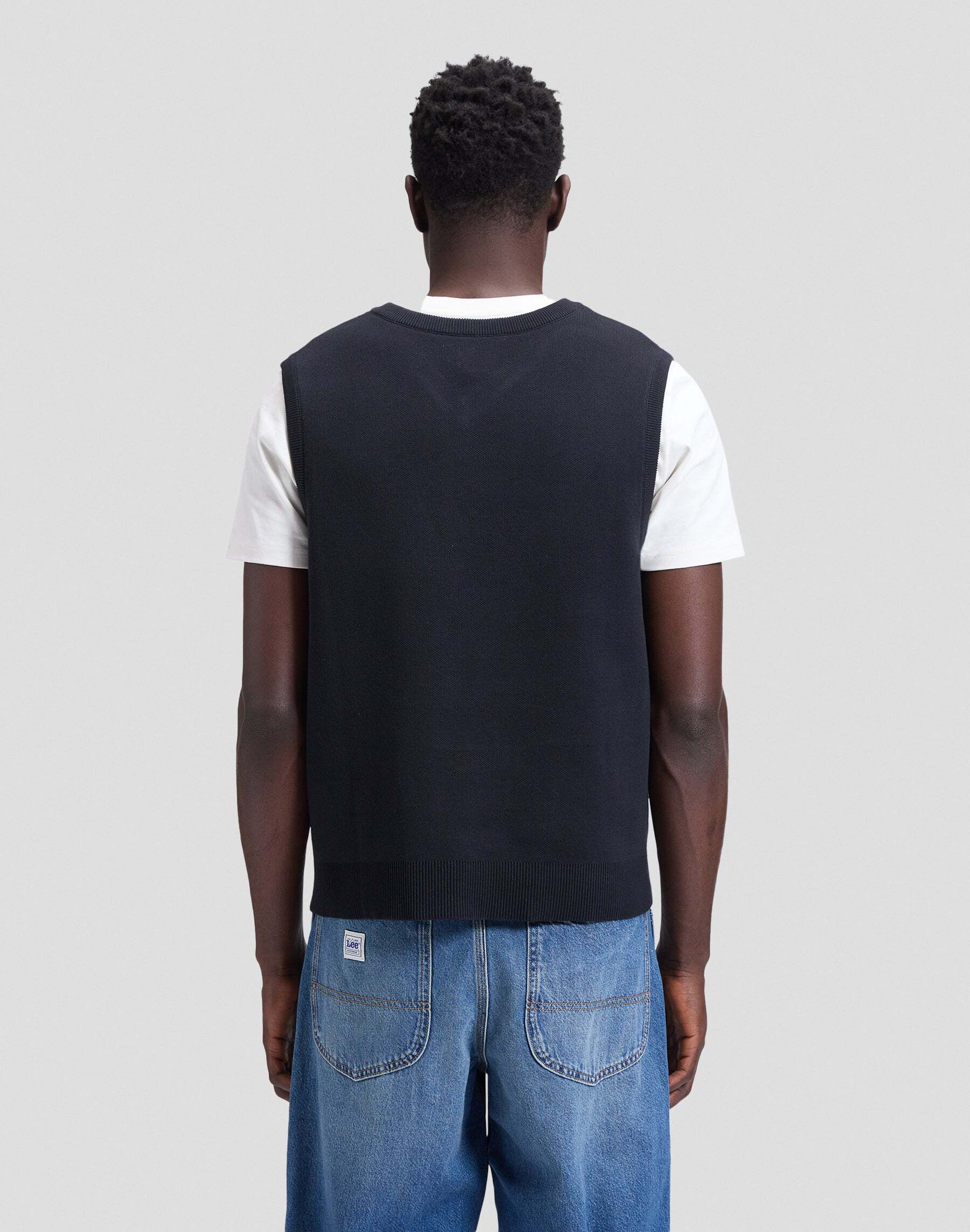 Pullunder LEE "Lee Pullunder Workwear Knit", Herren, Gr. S, schwarz, Obermaterial: 100% Baumwolle CO., Pullover Pullunder schwarz S