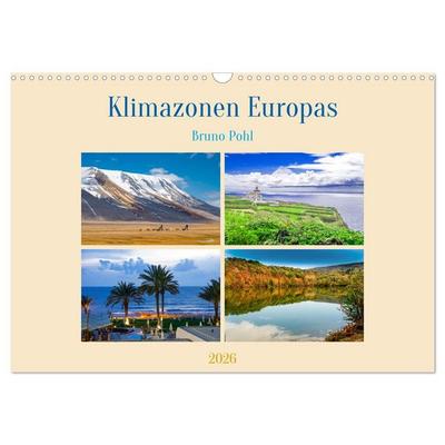 Klimazonen Europas (Wandkalender 2026 DIN A3 quer), CALVENDO Monatskalender