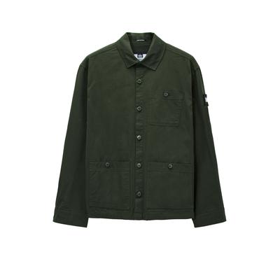 Kurzarmshirt WEEKEND OFFENDER "HYNDE OVERSHIRT. Herren", Herren, Gr. M, grün (schwarz forest), Softshell, 100% Baumwolle, normal normal, Rückenausschnitt, Shirts, Überhemd Herren, leichte Hemdjacke, Sportjacke, Jackenhemd, Sale