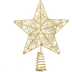 TK-Gruppe Christbaumspitze 98401, glitzernd, gold, Stern, aus Kunststoff, 20 x 25 cm