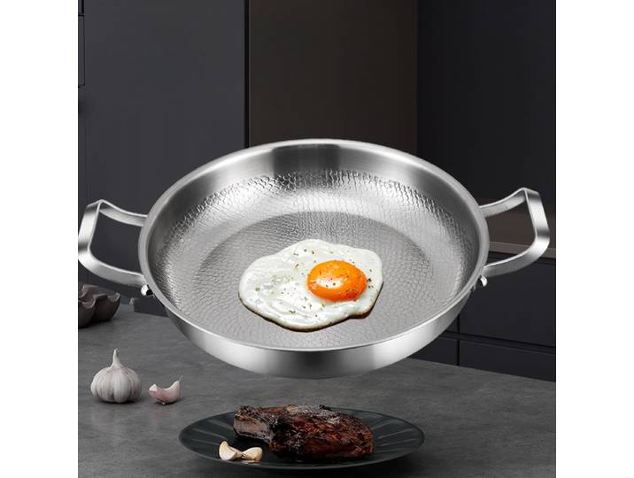 Poêle allemande en titane haut de gamme, poêle à Steak non revêtue, poêle antiadhésive en titane, cuisinière à Induction universelle, cuisinière à gaz