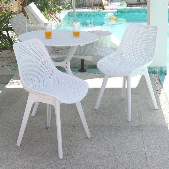 Famanu Set von 2 Stapelbaren Gartenstühlen - Weiß