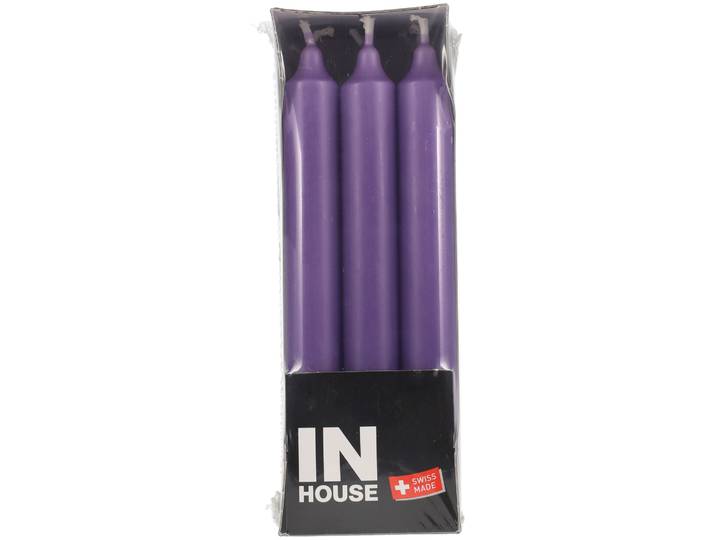 Inhouse Stabkerzen lila 2.2x19cm 9 Stück