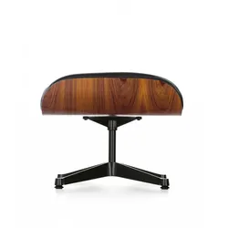Vitra Ottoman für Lounge Chair Gestell Alu poliert/schwarz, Designer Charles & Ray Eames, 63x42x56 cm
