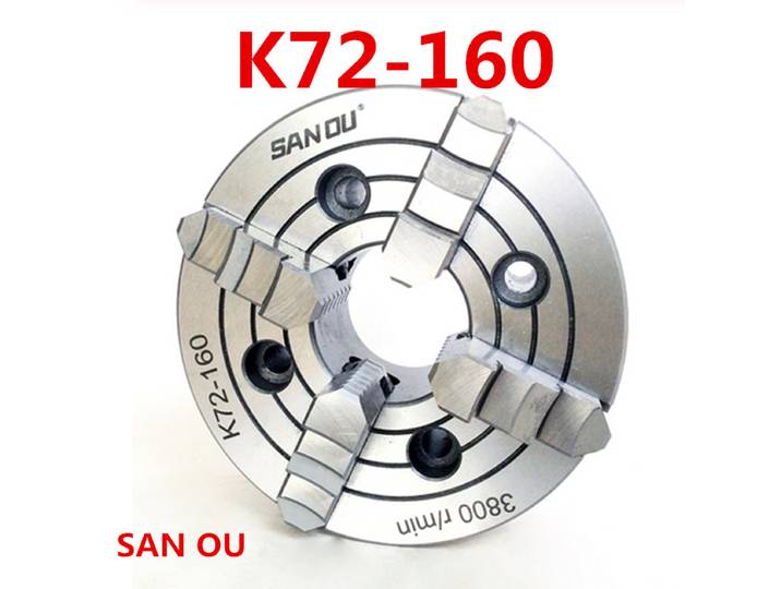 Sanou-Mandrin indépendant à quatre mâchoires, tour manuel, petit tour d'établi, K72 -160, 160mm