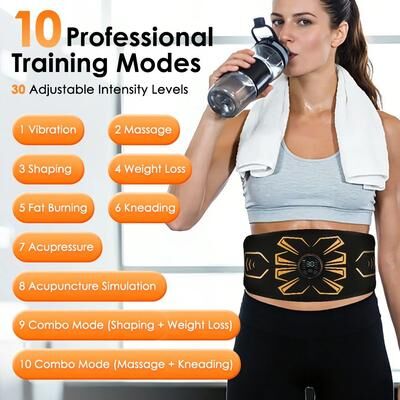 Uplift Treasures EMS Muscle Stimulator Belt For Waist And Abdominal Training c usb Type c