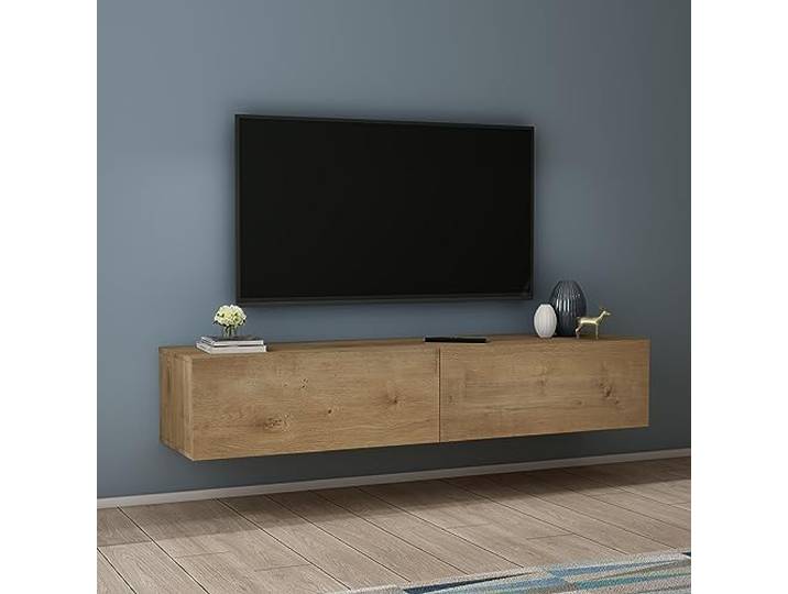 Mai & Mai Fernsehschrank Hängend TV Lowboard hängend mit Gasdruckfedern TV Schrank mit Klappen, viel Stauraum, Wandmontage in Kerneiche, Breite: 160 cm, Fernsehschrank02