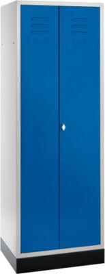 Schäfer Shop Select Kleiderspind, 2 Türen, mit Drehriegelverschluss, lichtgrau/enzianblau