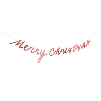 Girlande Merry Christmas, Glitter, Länge 3m