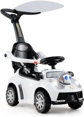 Costway 3 in 1 Push Car for Toddler Stroller Sliding Walking Car for Boys and Girls-White
