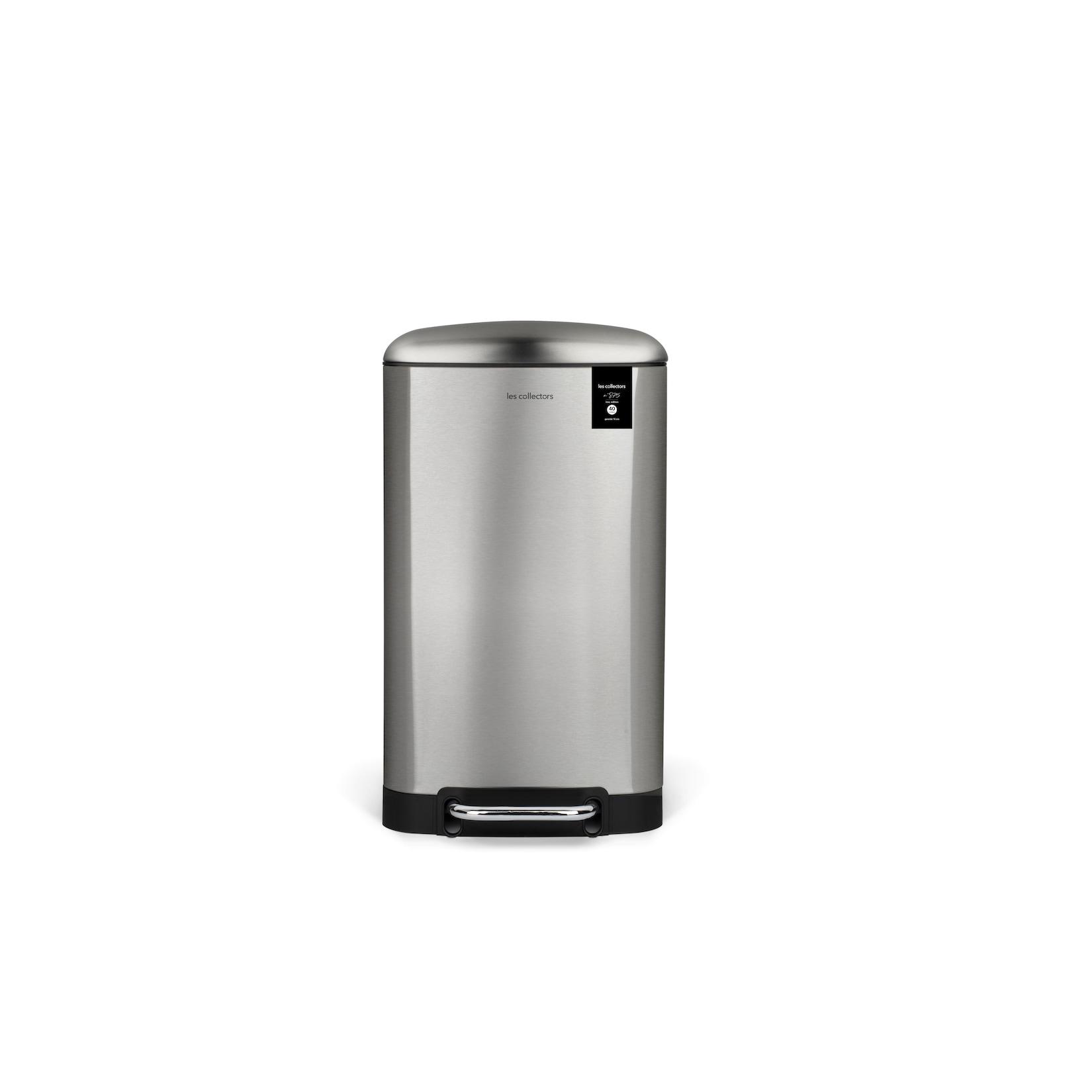 Les Collectors Tret-Mülleimer N°875 / Edelstahl/Silber, 40 L/rechteckig und praktisch, Metall