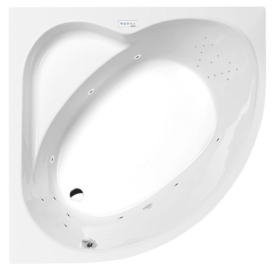 Polysan SIRIUS Whirlpool-Badewanne, 130x130x43cm, Highline Hydro, Chrom