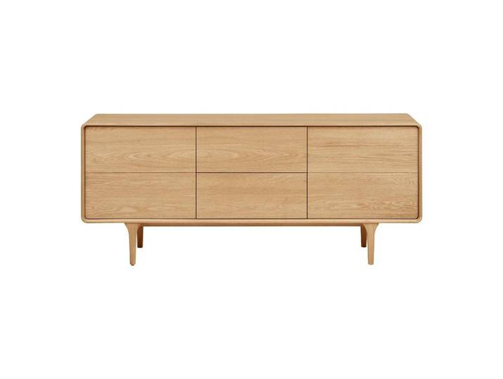 ebuy24 Sideboard, Karna, Eiche, Mdf, 45 x 180 x 75 cm, Eichefarben, 2 Schubladen, 45x75x180 cm, Kleinmöbel, Kommoden, Sideboards
