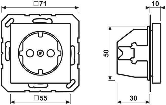 Jung Prise SCHUKO A 1520 BF SW noire (A1520BFSW)