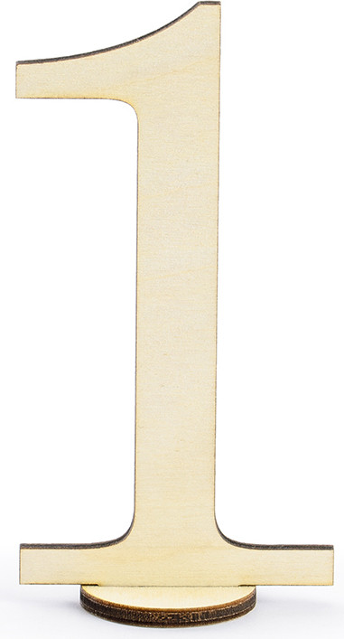 PartyDeco Decoratieve houten cijfers, 18 stuks, 10,5 cm