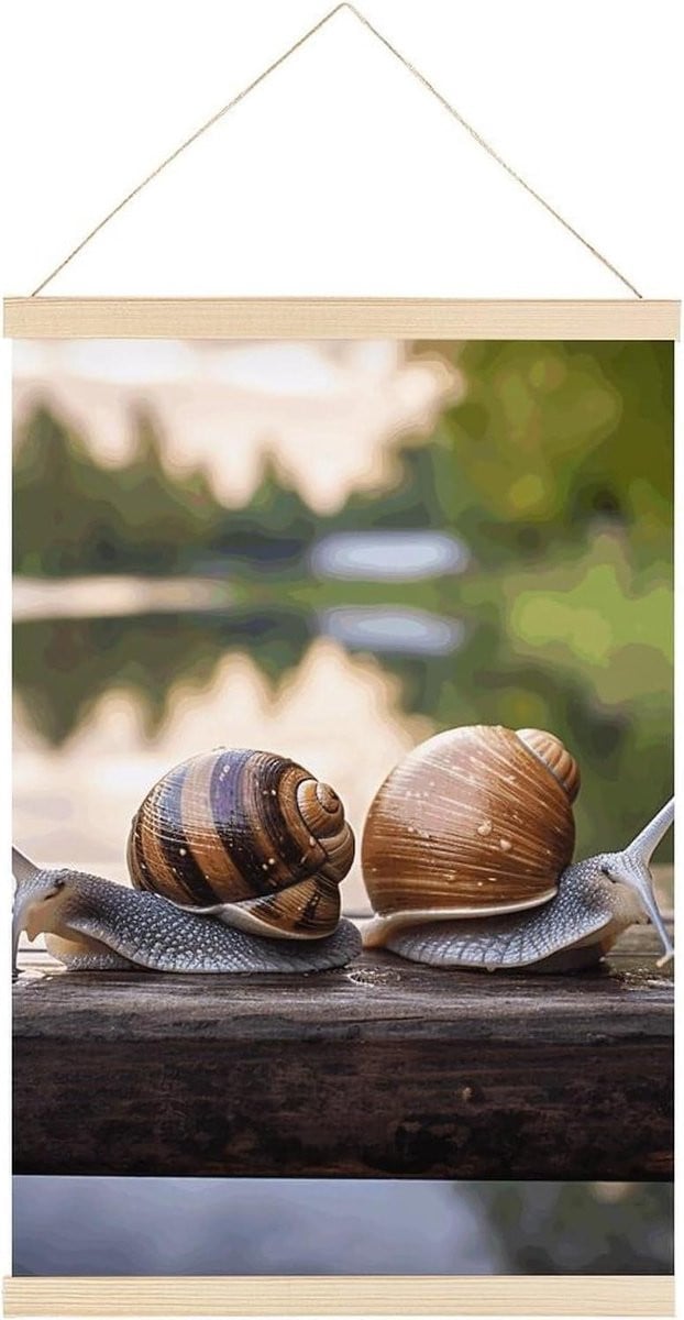 Poster Hanger Magneet Frame Muur Decoratie Natuurlijk Hout Houtkleur 40x60 cm
