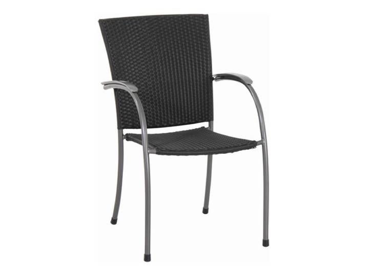 2er Set MWH Salernos Stapelstuhl Stahl/Kunststoffgeflecht iron grey