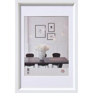 walther-design Bilderrahmen Steel Style ES040W, 30 x 40 cm, Echtglas, Kunststoffrahmen, weiß