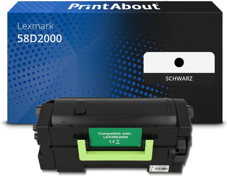 PrintAbout Toner kompatibel mit Lexmark 58D2000 - Schwarz