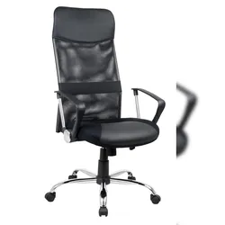 SIGMA Bürostuhl EC13, Kunststoff/Chrom, verstellbare Sitzhöhe, schwarz