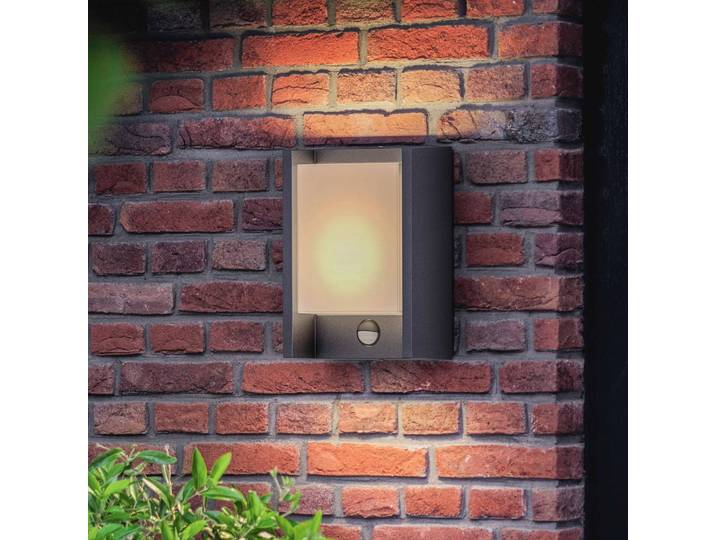 Philips Aussenwandleuchte mit Bewegungsmelder Arbour, schwarz, Aluminium, Modern