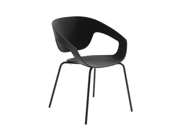 CASAMANIA set de 2 chaises VAD (Noir - polypropylène / Métal verni)