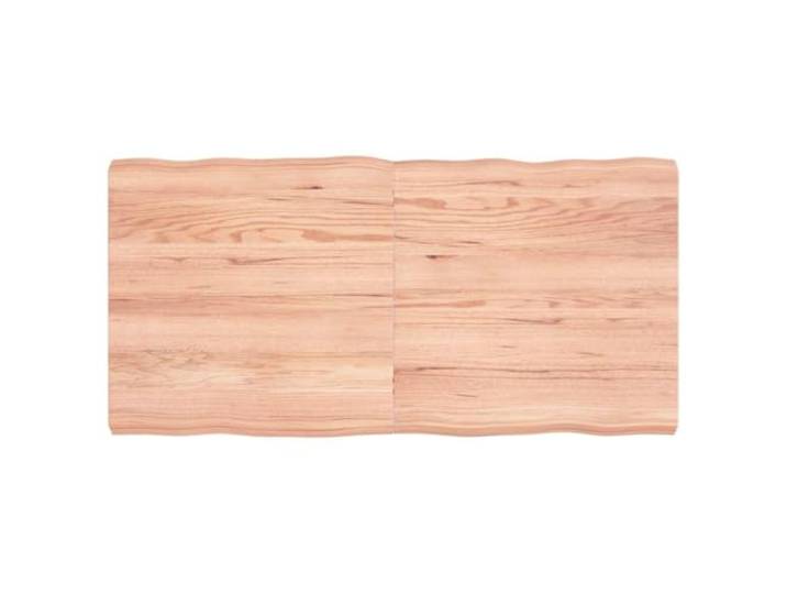 PTUGUOF Tischplatte 120x60 cm Massivholz Behandelt Baumkante Eichenholz, Klappbar mit Scharnieren, Lackiert, Vielseitig Kombinierbar, Handgefertigt