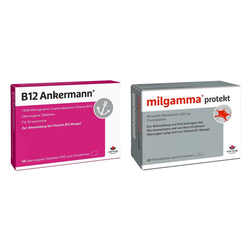 Wörwag Pharma GmbH & Co. KG B12 Ankermann Tabletten+Milgamma Protekt Filmtabletten 08105408