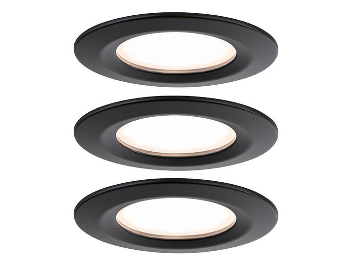 Spots Nova Plus Coin - Lot de 3 8 x 8cm Noir Aluminium verni LED Module LED