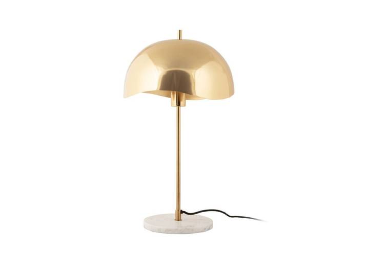 Tischlampe Vindor - Designleuchte aus Eisen mit Wellenschirm - Gold - Luxusbetten24