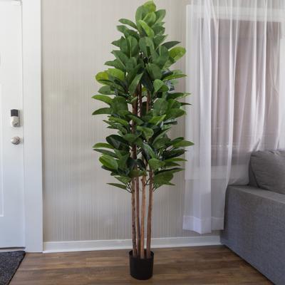 Pure Garden 70-Inch Artificial Rubber Plant