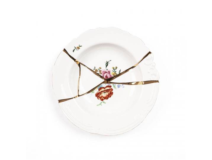 SELETTI set de 6 assiettes bols de soupe KINTSUGI 09622