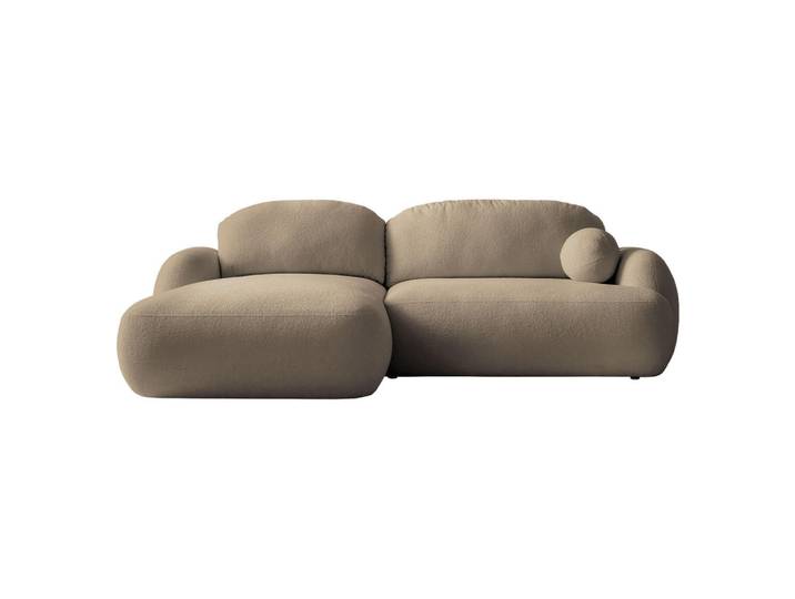 Mirjan24 Ecksofa Mayo, Seite: Links, Braun, Kunststoff, Füllung: Silikon, Ottomane links, L-Form,L-Form, 275x175 cm, Wohnzimmer, Sofas & Couches, Wohnlandschaften, Ecksofas