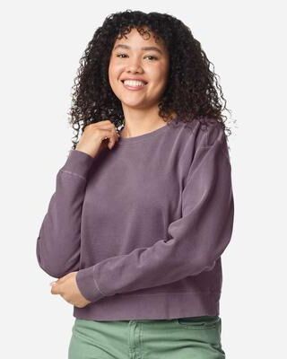 Comfort Colors 1566L Women's Garment-Dyed Mid-Length Crewneck Sweatshirt in Dusk size XL   Cotton/Polyester Blend