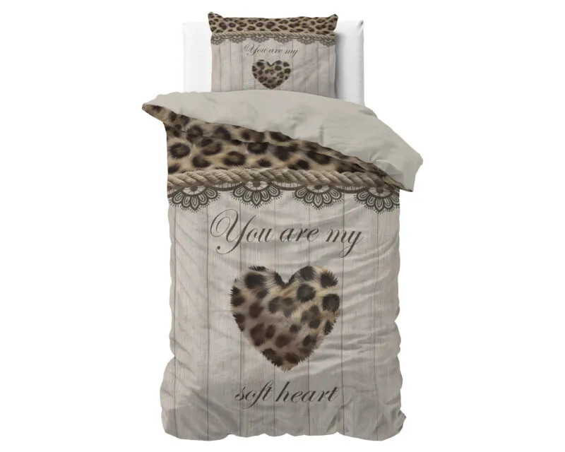 Sleeptime You Are My Heart beddengoed zand 140 x 200/220 cm