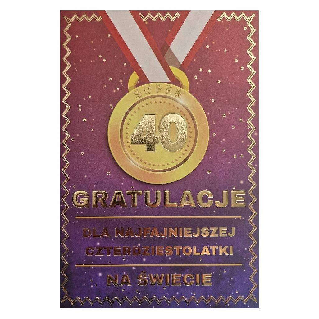 Yeku Geburtstagskarte zum 40. mit Frauenmedaille (47994294)