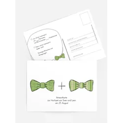 Antwortkarten Hochzeit selbst gestalten mit Spruch und Fotos im Onlinedesigner bei Meine-Kartenmanufaktur.de