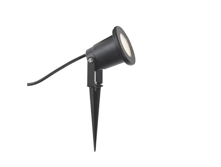 Spot de jardin moderne noir avec LED réglable avec cordon et