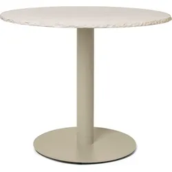 Mineral Tisch 90 cm mit Marmorplatte auf beigem Bein