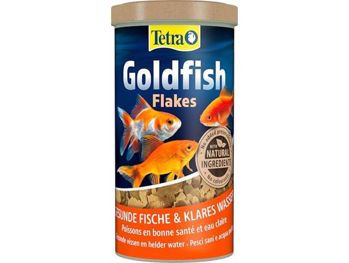 Tetra Goldfish Flakes, vlokkenvoeding voor alle goudvissen en andere koudwatervissen, 1 l blik