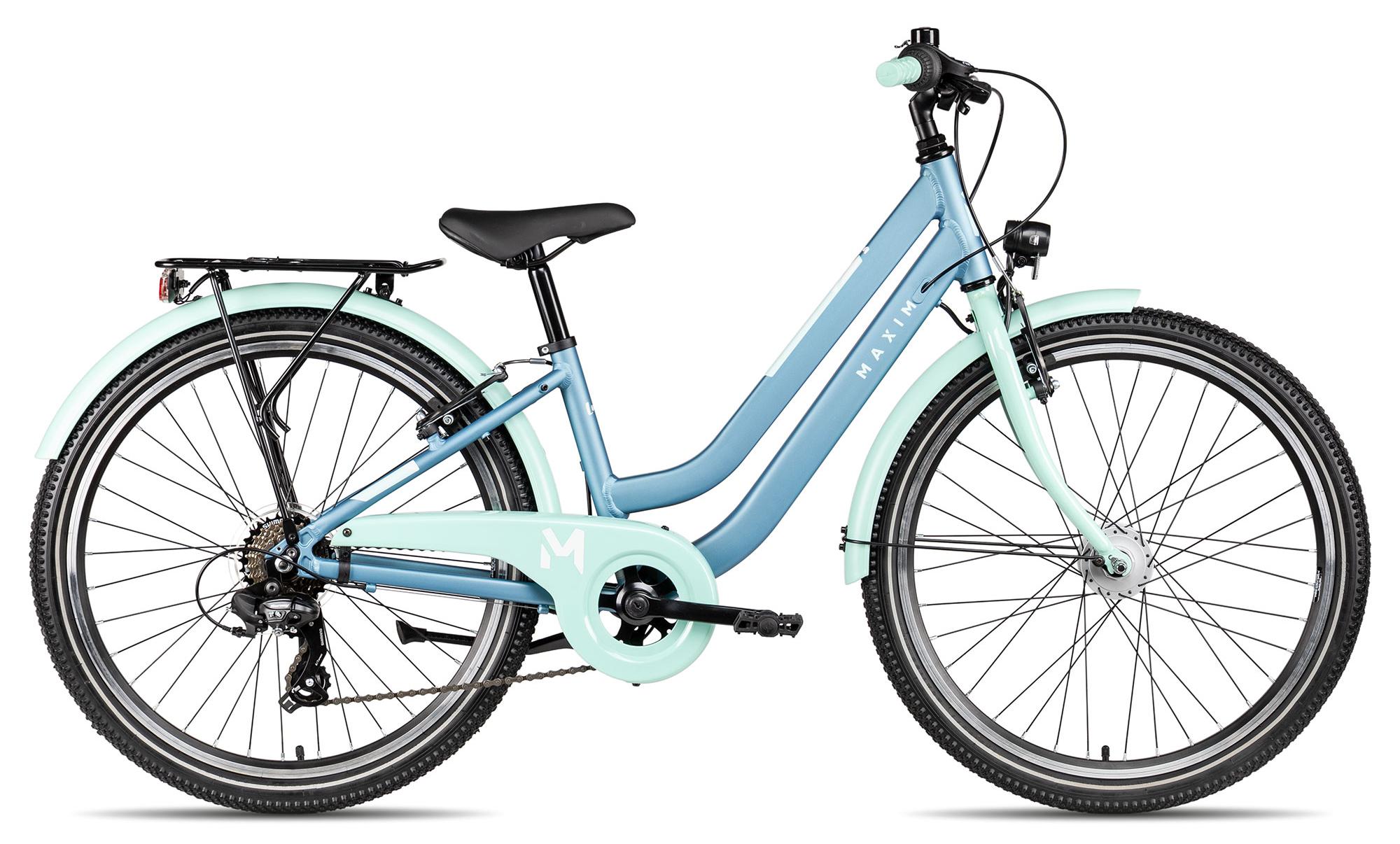 Maxim Luna 24-7 Kinderfahrrad mit Straßenausstattung 24 Zoll Hellblau 32 cm